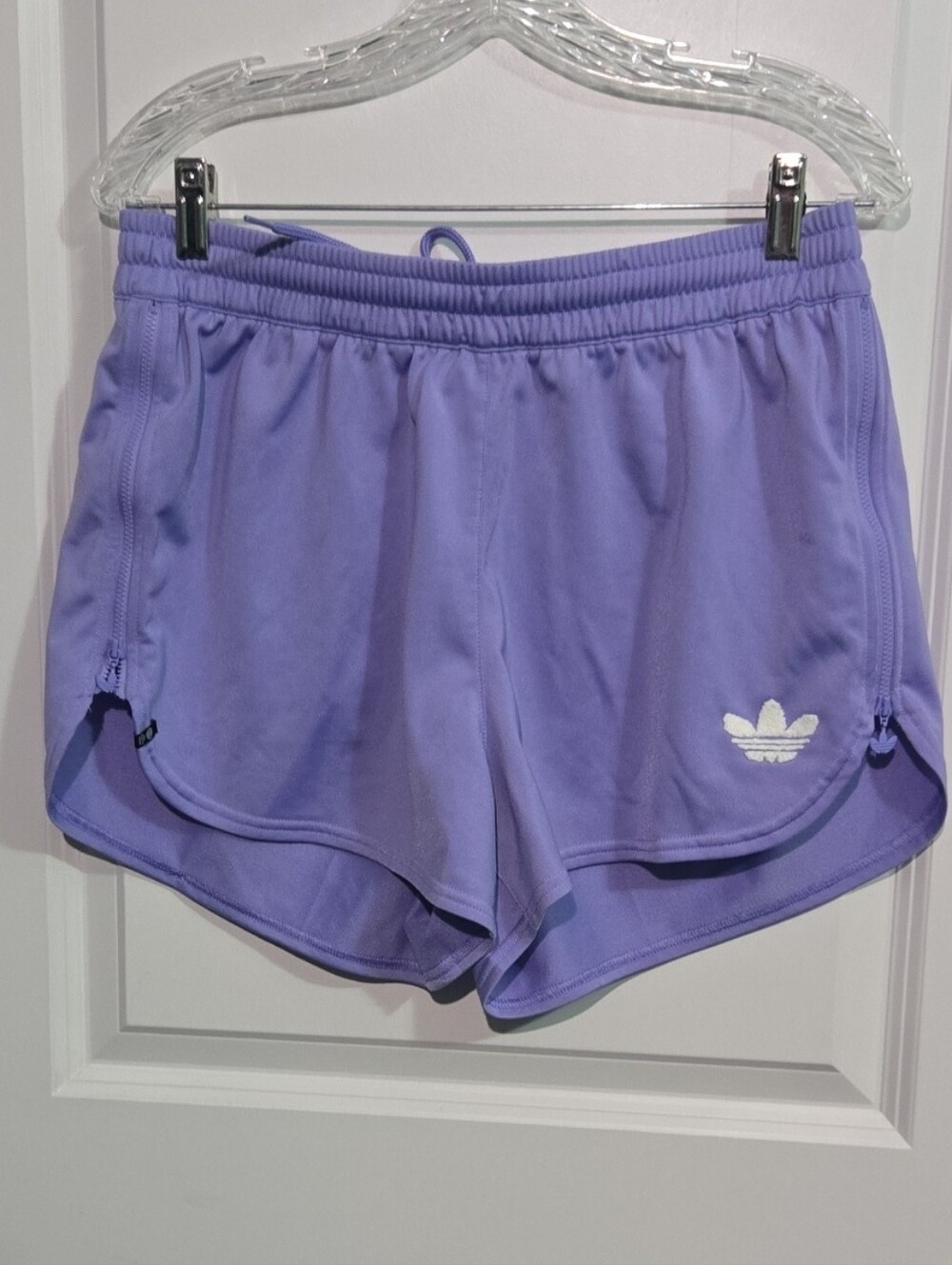 adidas Women's Lavender Athletic Shorts with Side Zippers